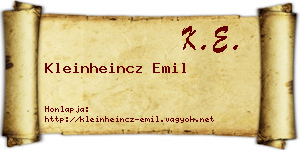 Kleinheincz Emil névjegykártya