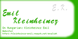 emil kleinheincz business card